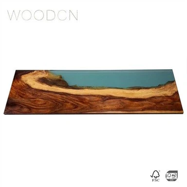 Walnut Wood Resin Beach Tea Table Top
